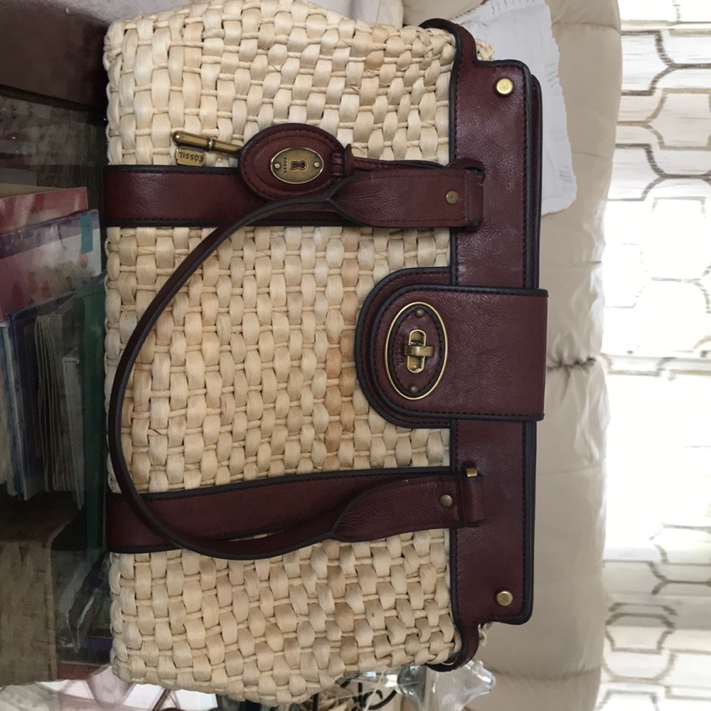 Fossil Corn Husk Tote/ Purse